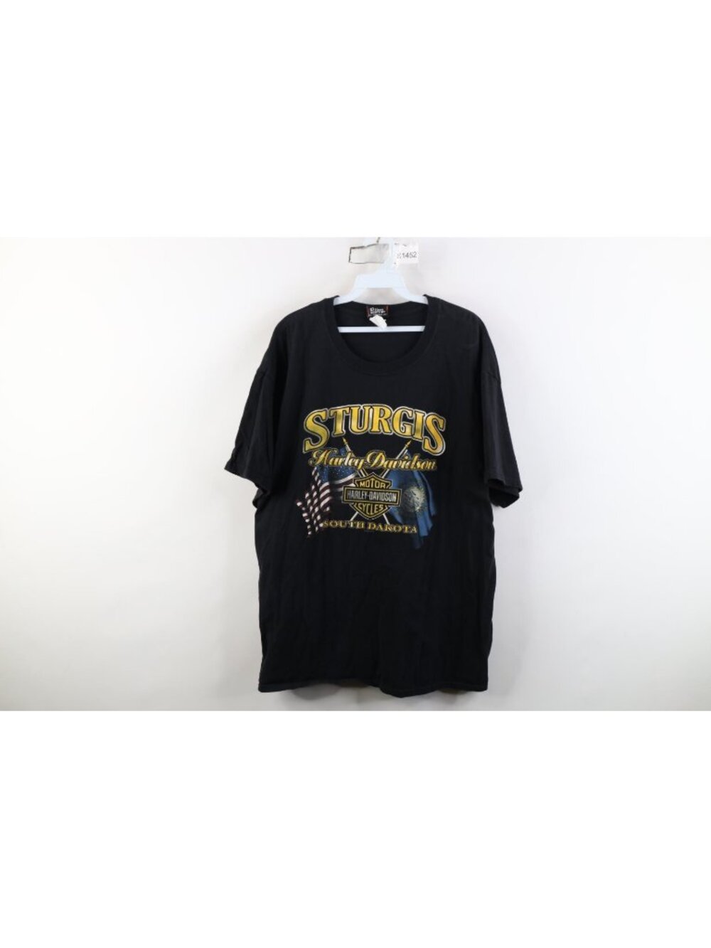 Vintage Y2K Harley Davidson Mens XL Faded Spell Out Sturgis T-Shirt Black Cotton